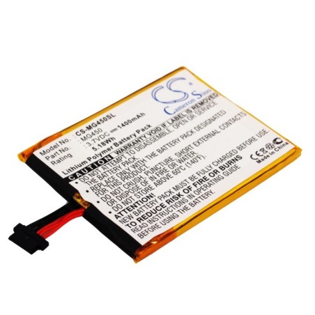 Batterie pour Typhoon MyGuide 4500 SD (1400 mAh/5.18 Wh, 3.7 V)