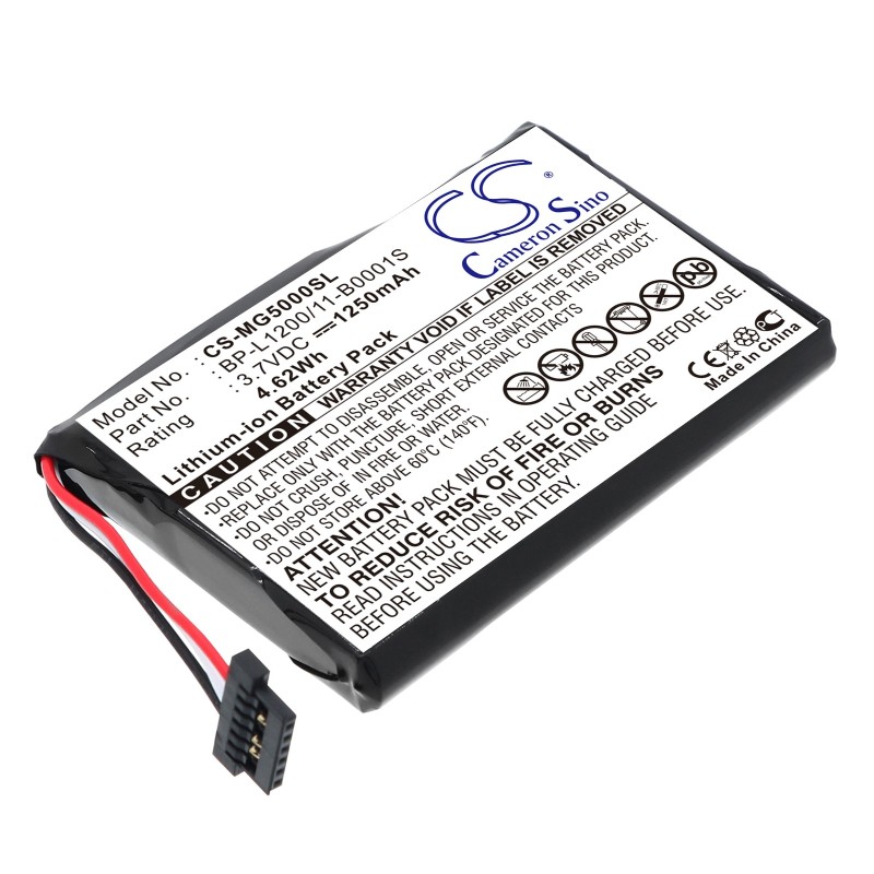 Batterie pour Typhoon MyGuide SilverGuide 5000 (1250 mAh/4.63 Wh, 3.7 V)