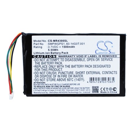 Batterie pour Magellan Maestro 4370 (1500 mAh/5.55 Wh, 3.7 V)