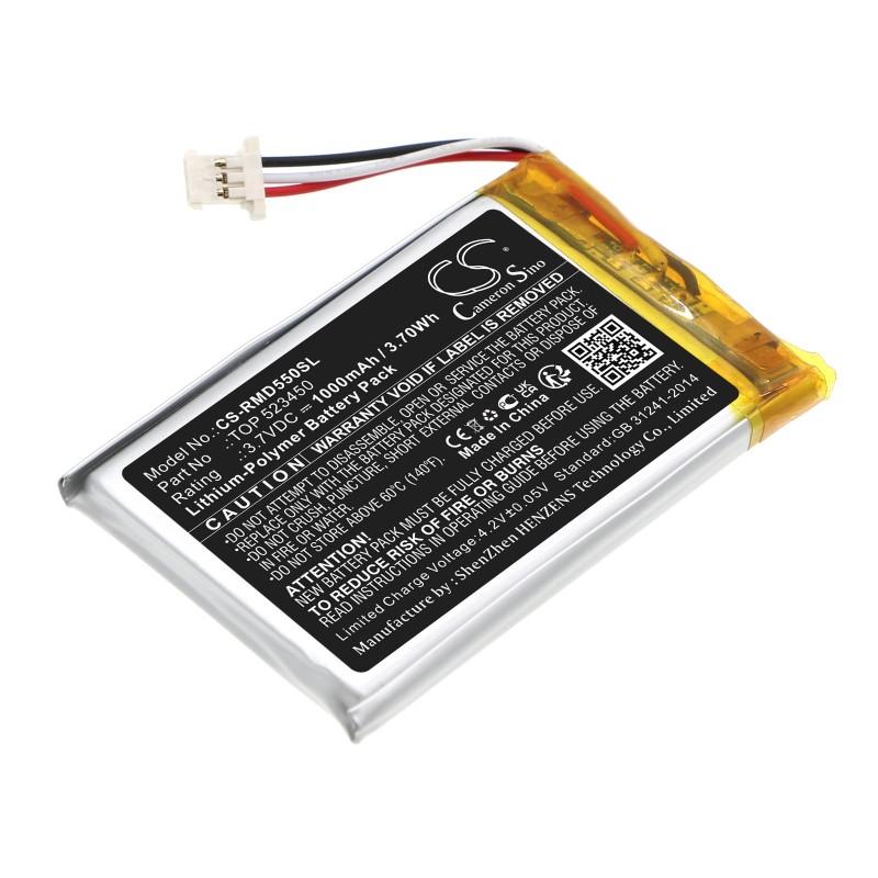 Batterie pour Rand McNally TND-550 (1000 mAh/3.7 Wh, 3.7 V)