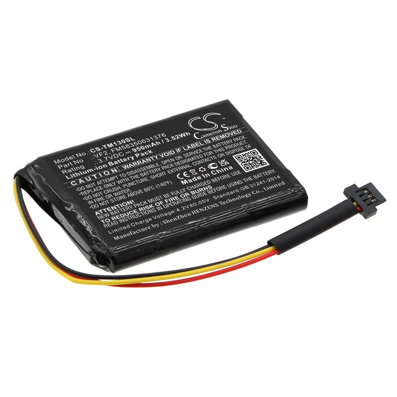 Batterie pour TomTom One 130 (950 mAh/3.52 Wh, 3.7 V)