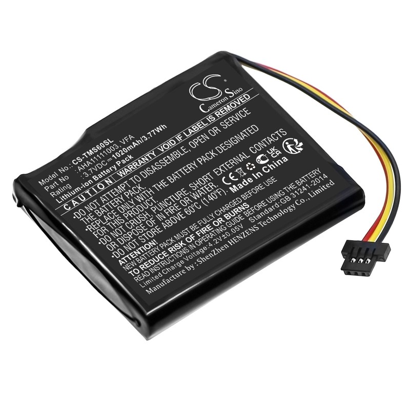 Batterie pour TomTom Start 60 EU (1020 mAh/3.77 Wh, 3.7 V)