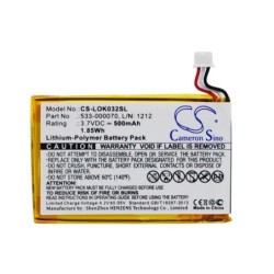 Batterie pour Logitech 533-000070 (500 mAh/1.85 Wh, 3.7 V)