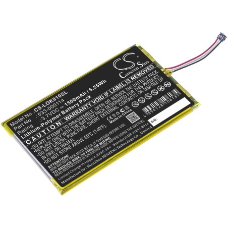 Batterie pour Logitech K810 (1500 mAh/5.55 Wh, 3.7 V)