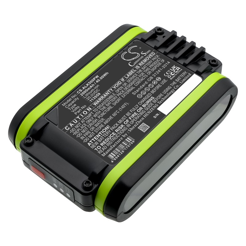 Batterie pour Worx WR153E (2000 mAh/40 Wh, 20 V)