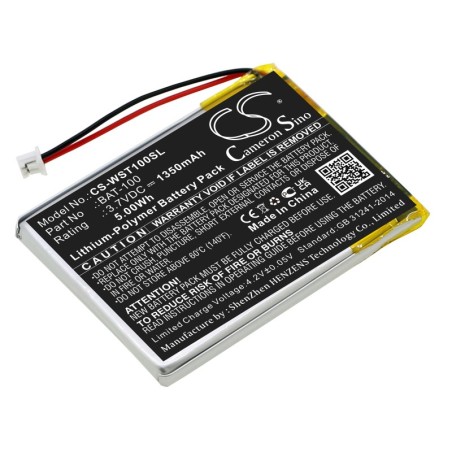 Batterie pour Williams Sound DLT100 (1350 mAh/5 Wh, 3.7 V)