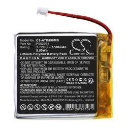 Batterie pour Alecto DVM-69 (1500 mAh/5.55 Wh, 3.7 V)