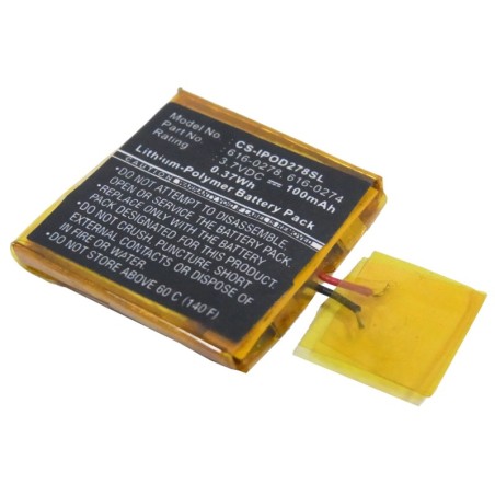 Batterie pour Apple 616-0278 (100 mAh/0.37 Wh, 3.7 V)