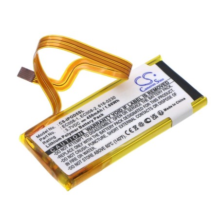 Batterie pour Apple iPod Classic 6th GEN MB147C/A 80GB (450 mAh/1.67 Wh, 3.7 V)