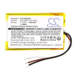 Batterie pour Apple iPOD Nano MA005LL/A (400 mAh/1.48 Wh, 3.7 V)