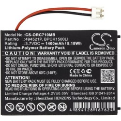 Batterie pour Oricom 2B0077 (1400 mAh/5.18 Wh, 3.7 V)