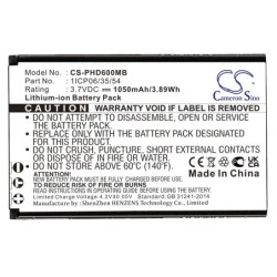 Batterie pour Oricom SC910 (1050 mAh/3.89 Wh, 3.7 V)