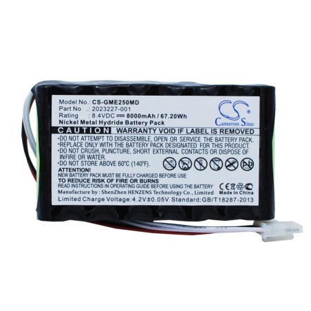 Batterie pour GE B11773 (8000 mAh/67.2 Wh, 8.4 V)