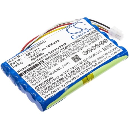 Batterie pour GE OM11221 (3800 mAh/45.6 Wh, 12 V)