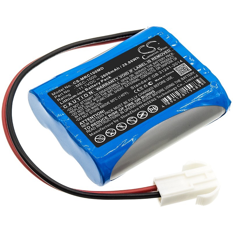 Batterie pour Mindray MEC-1000 (2600 mAh/28.86 Wh, 11.1 V)