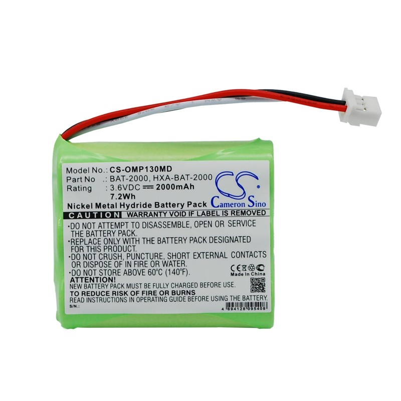Batterie pour Omron BAT-2000 (2000 mAh/7.2 Wh, 3.6 V)