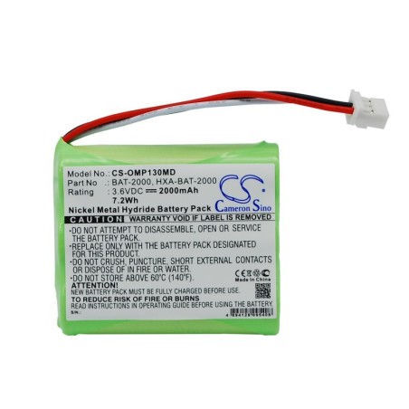 Batterie pour Omron BAT-2000 (2000 mAh/7.2 Wh, 3.6 V)