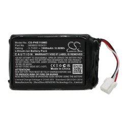 Batterie pour Philips 989803193431 (1800 mAh/6.66 Wh, 3.7 V)