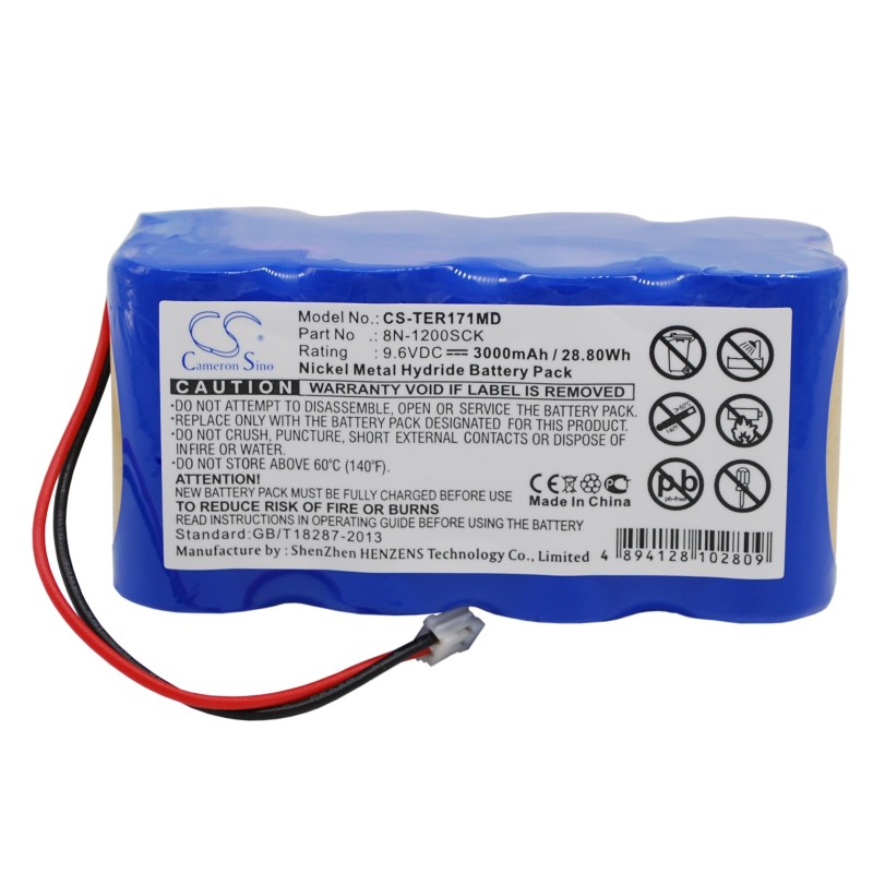 Batterie pour Terumo TE-172 (3000 mAh/28.8 Wh, 9.6 V)