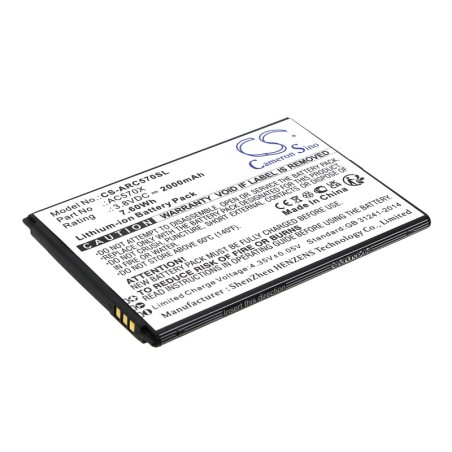 Batterie pour Archos AC570X (2000 mAh/7.6 Wh, 3.8 V)