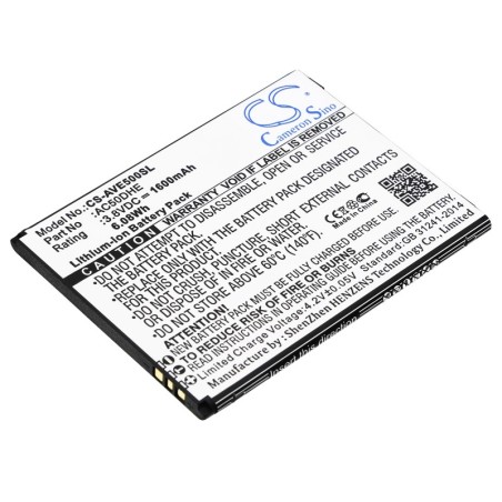 Batterie pour Archos Elements 50d Helium (1600 mAh/6.08 Wh, 3.8 V)