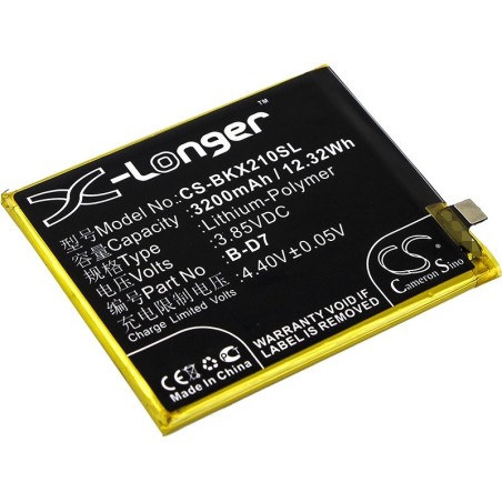 Batterie pour BBK 1725 (3200 mAh/12.32 Wh, 3.85 V)