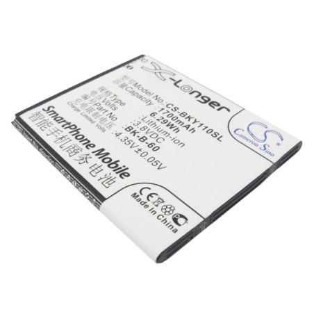 Batterie pour BBK BK-B-60 (1700 mAh/6.46 Wh, 3.8 V)