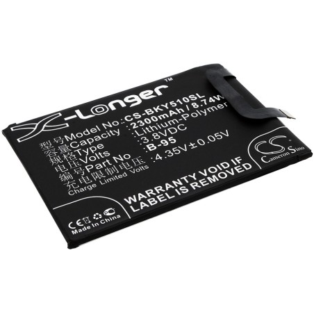 Batterie pour BBK BK-B-95 (2300 mAh/8.74 Wh, 3.8 V)