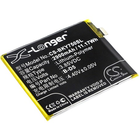Batterie pour BBK B-D5 (2900 mAh/11.17 Wh, 3.85 V)