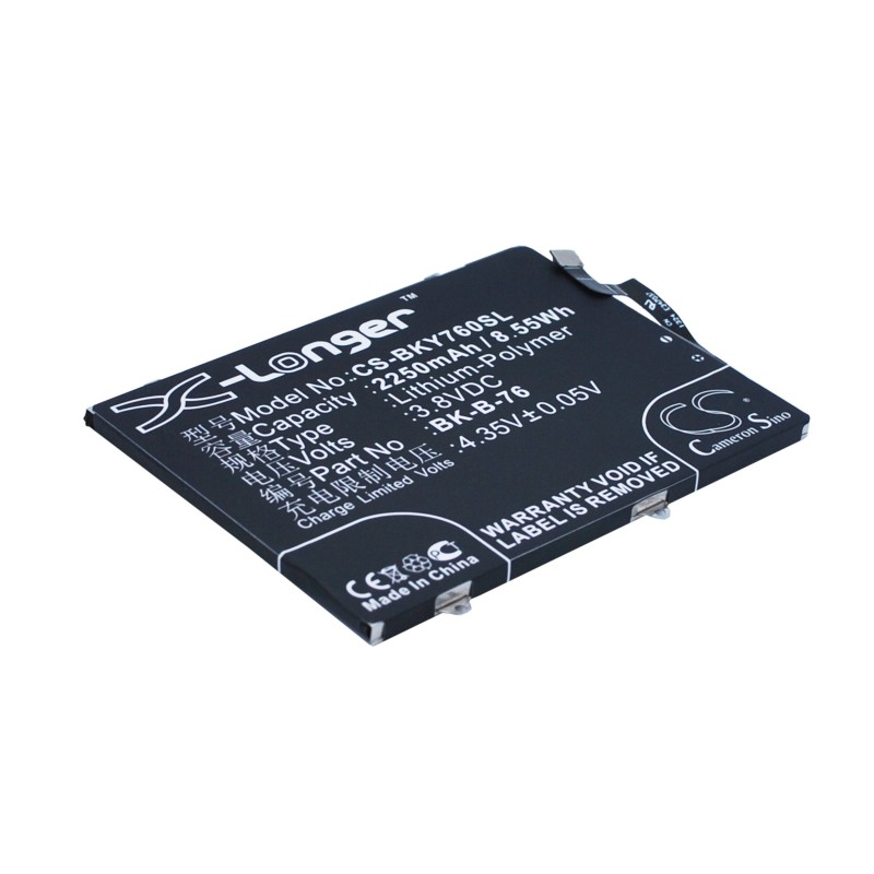 Batterie pour BBK BK-B-76 (2250 mAh/8.55 Wh, 3.8 V)
