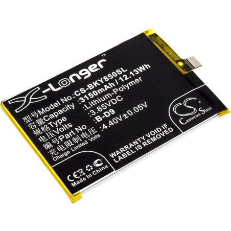 Batterie pour BBK B-D9 (3150 mAh/12.13 Wh, 3.85 V)
