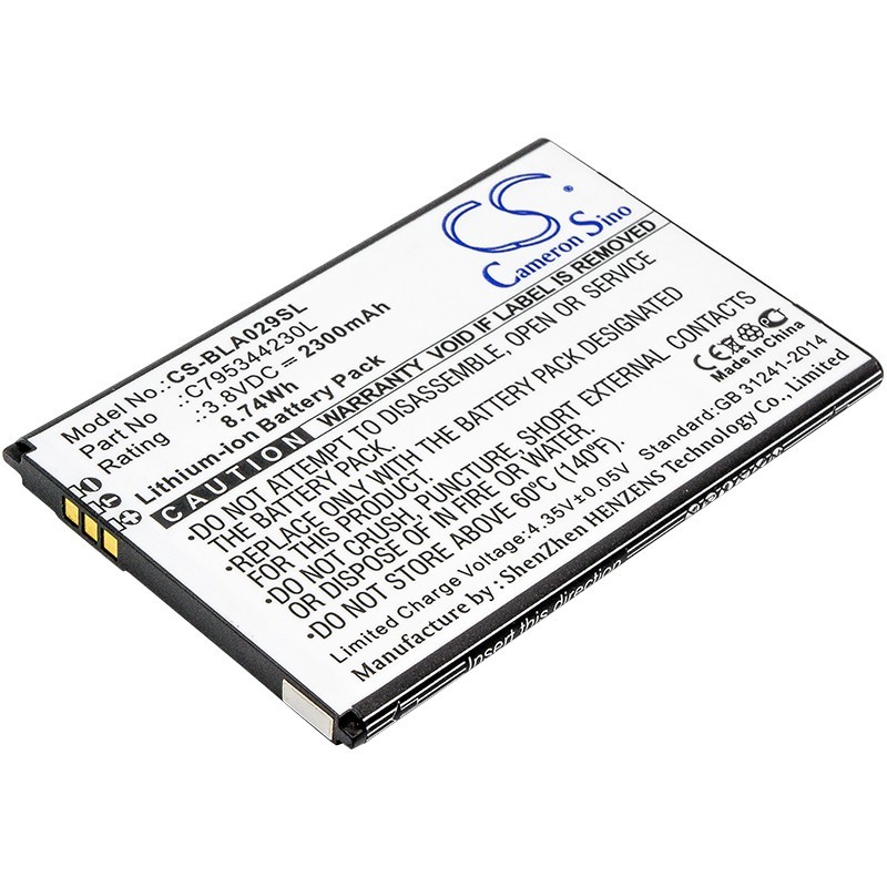 Batterie pour BLU Studio J5 (2300 mAh/8.74 Wh, 3.8 V)