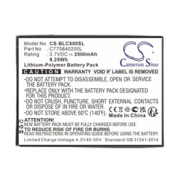 Batterie pour BLU C5 (2500 mAh/9.25 Wh, 3.7 V)
