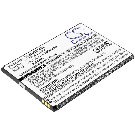 Batterie pour BLU C110U (1800 mAh/6.84 Wh, 3.8 V)