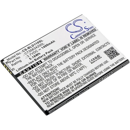Batterie pour BLU S110 (1400 mAh/5.18 Wh, 3.7 V)