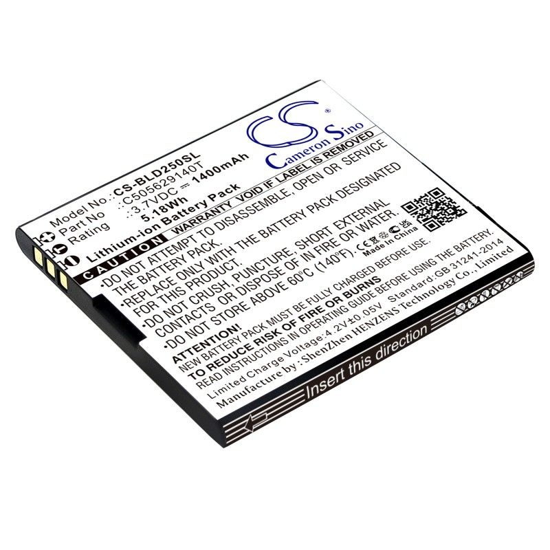 Batterie pour BLU C505629140I (1400 mAh/5.18 Wh, 3.7 V)