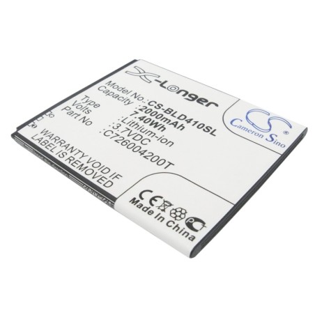 Batterie pour BLU D410a (2000 mAh/7.4 Wh, 3.7 V)