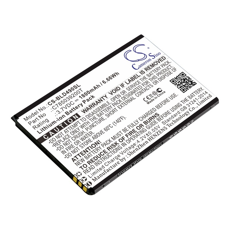 Batterie pour BLU D090U (1800 mAh/6.66 Wh, 3.7 V)