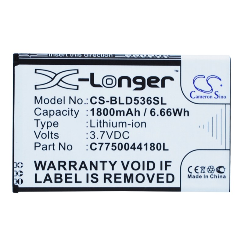 Batterie pour BLU D030L (1800 mAh/6.66 Wh, 3.7 V)