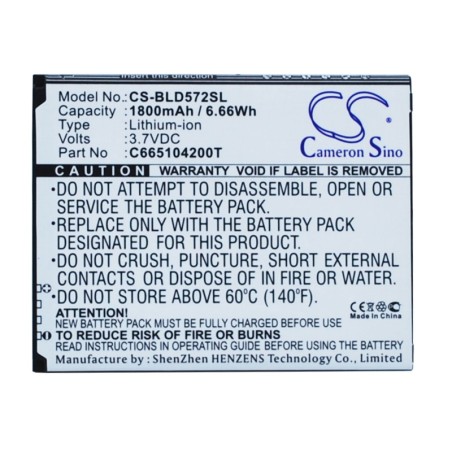 Batterie pour BLU Studio 5.0S (1800 mAh/6.66 Wh, 3.7 V)