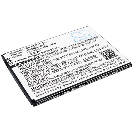 Batterie pour BLU Studio X Plus (2500 mAh/9.5 Wh, 3.8 V)