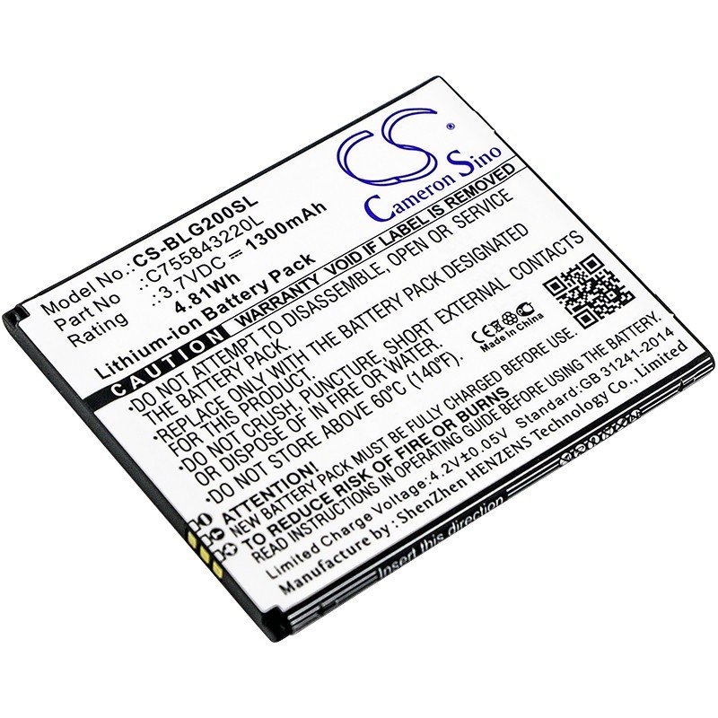 Batterie pour BLU Studio G2 Plus (1300 mAh/4.81 Wh, 3.7 V)