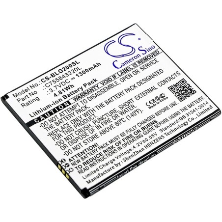 Batterie pour BLU Studio G2 Plus (1300 mAh/4.81 Wh, 3.7 V)