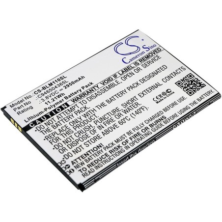 Batterie pour BLU L0110EE (2950 mAh/11.21 Wh, 3.8 V)