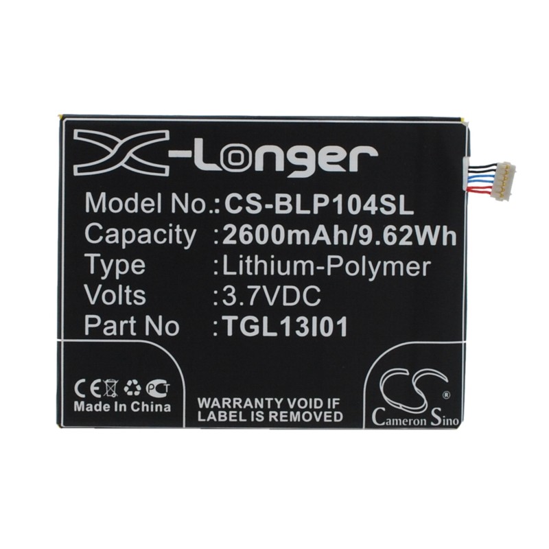Batterie pour BLU L110 (2600 mAh/9.62 Wh, 3.7 V)