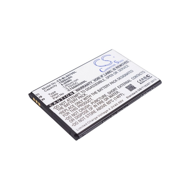 Batterie pour BLU S070Q (1500 mAh/5.55 Wh, 3.7 V)