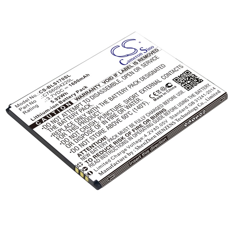 Batterie pour BLU S170 (1600 mAh/5.92 Wh, 3.7 V)