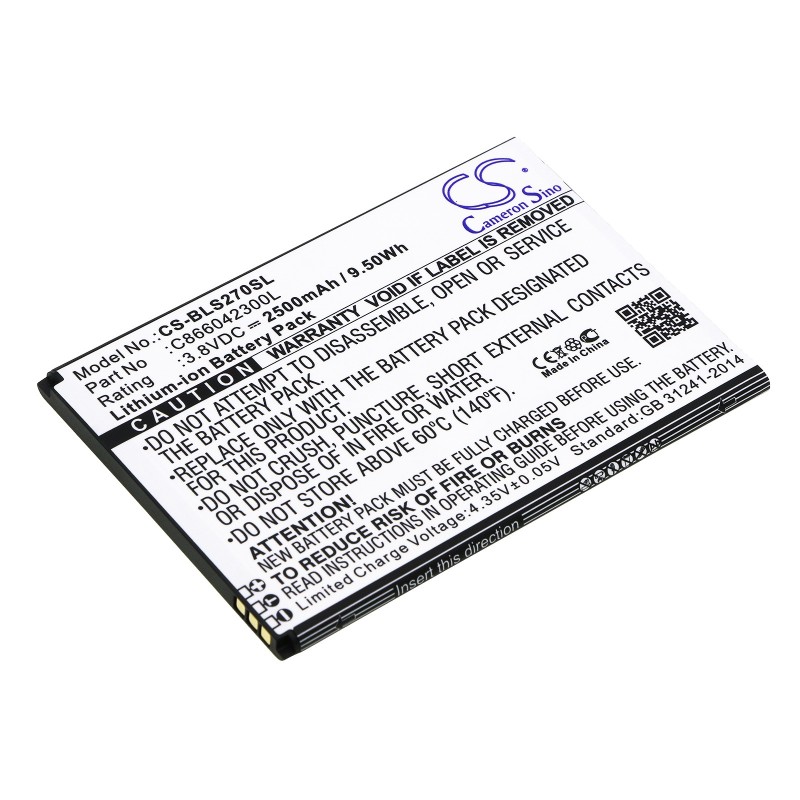Batterie pour BLU Studio C 8.8 (2500 mAh/9.5 Wh, 3.8 V)