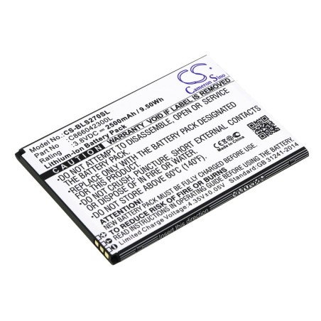 Batterie pour BLU Studio C 8.8 (2500 mAh/9.5 Wh, 3.8 V)
