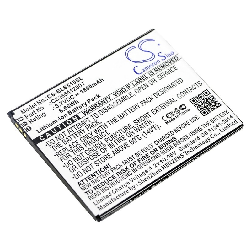 Batterie pour BLU S510 (1800 mAh/6.66 Wh, 3.7 V)